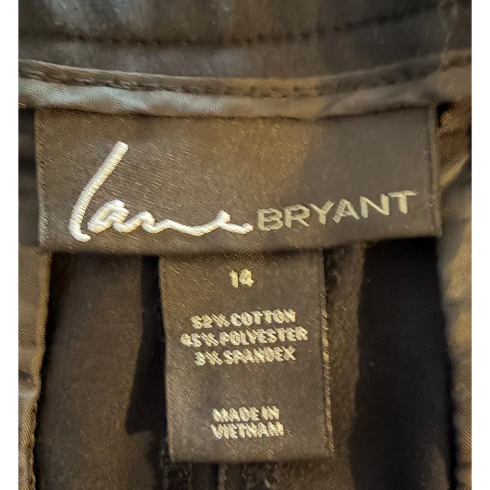 Lane Bryant Black Chino‎ Shorts Womens 14 Mid Rise Stretch Cotton Blend 8.5in